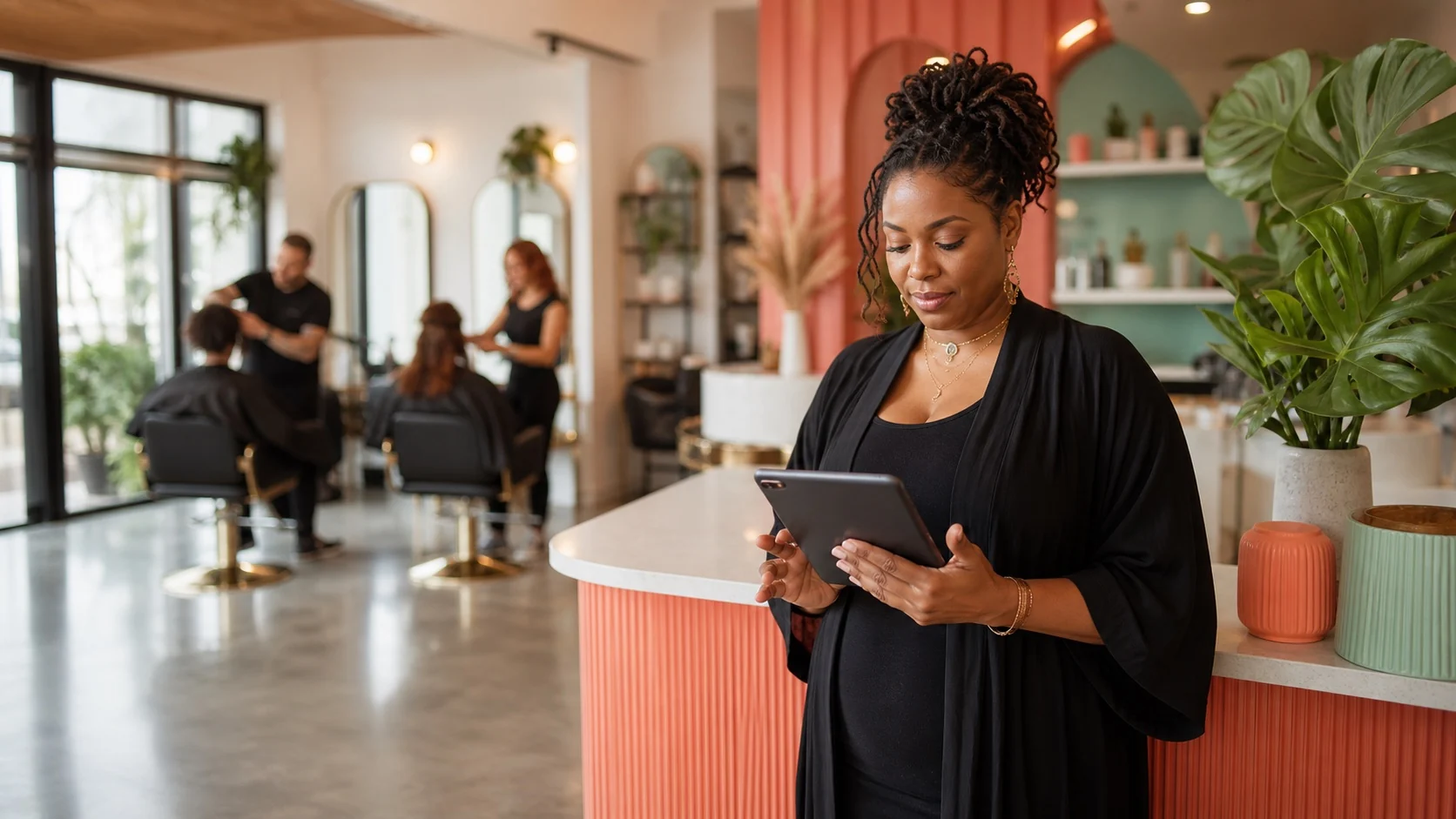 A salon owner receiving a confirmed booking